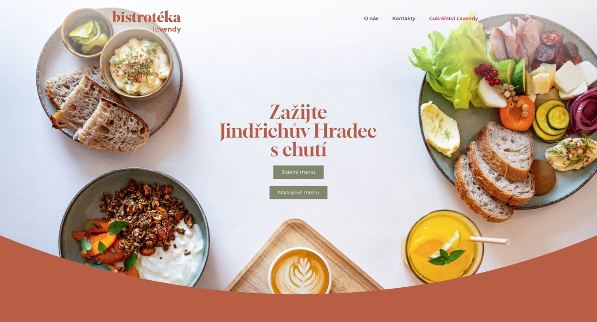 Bistrotéka Lavendy – Web pro bistro | Jonas Kopp, tvorba webů Jindřichův Hradec Ukázka webu Bistrotéka Lavendy – tvorba webu pro bistro a restauraci, Jindřichův Hradec