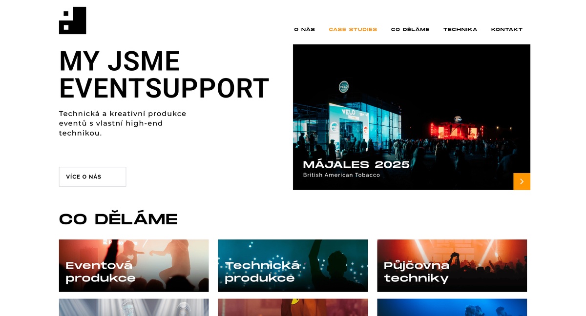 EventSupport – Web prezentace | Jonas Kopp, tvorba webů na míru Ukázka webu EventSupport – tvorba webové prezentace pro event agenturu | Jonas Kopp webový vývojář