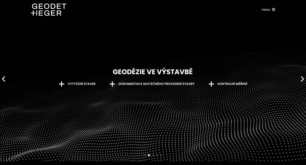 Geodet Heger – Firemní web na míru | Jonas Kopp, webový vývojář Ukázka webu Geodet Heger – firemní web geodetické kanceláře s animovanou mapou | Jonas Kopp