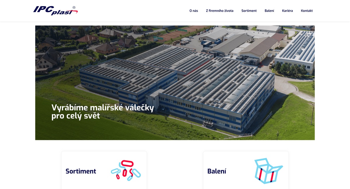 I P C Plast – Vícejazyčný firemní web | Jonas Kopp, webový vývojář Ukázka webu I P C Plast – vícejazyčný firemní web výrobce malířských válečků | tvorba webů Jonas Kopp